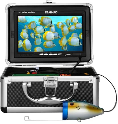 ESANHAO Fishing Camera with Monitor 7 ice Fishing Camera Underwater 1000TVL,98ft/30m Cable for Lake Kayak Boat Saltwater Fishing