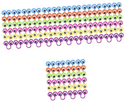 Toyvian 96 Stk große Augen ringen Augapfel Neuheit Fingerpuppen Auge auf Ringe lustig Kinderspielzeug Spielzeuge Plastikring Augenring Spaß Marionette kleines Spielzeug