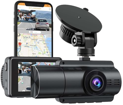 LAMONKE 4K Dual Dash Cam Front 4K Inside 1080P with GPS Wi-Fi Night Vision Supercapacitor Parking Mode G Sensor Loop Recording 256GB Support