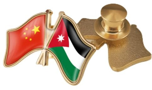 Modische Brosche Mit China- Und Jordanien-Flagge, Patriot, Doppelseitig, Gekreuzte Freundschaftsflagge, Abzeichen, Neuheit, Schmuckbrosche Für Damen Und Herren, Kleidung, Taschenzubehör, Kap