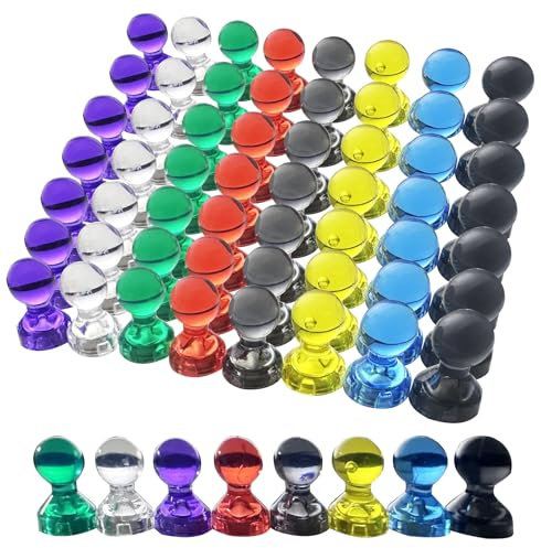 100 Stück Magnete für Magnettafel, Mini Neodym Magnete,11 x 17mm Whiteboardmagnete, 8 Farben, Kunststoffmagnete Kegelmagnete Kühlschrankmagnete für Magnettafeln