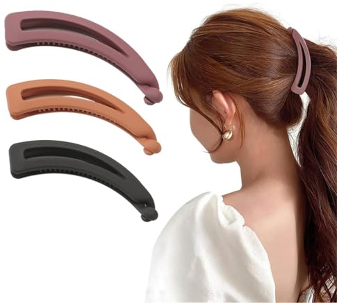LAKJUOZ 3 Stück Groß Bananen Haarspange Vintage Bananenspange Pferdeschwanz Haarklammer Dickes Haar Banana Clip Thick Hair Für Damen Und Mädchen