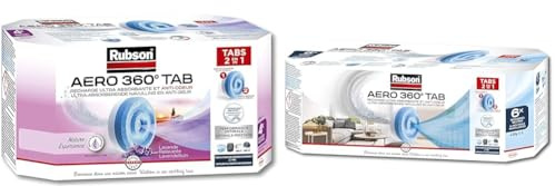 Rubson AERO 360° Recharges en tabs parfum lavande relaxante, recharges pour absorbeur d'humidité & AERO 360° TAB, recharges en tabs neutres pour absorbeur d'humidité, ultra absorbantes
