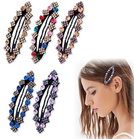 LAKJUOZ 5Pcs Colours Beauty Hair Clip Barettes Cheveux Femme Chic Pinces À Cheveux Élégantes Pour Femmes Barrettes À Cheveux Strass Épingles Bijoux Snap Barrettes À Cheveux Pour Femmes