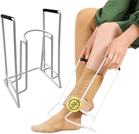 OrtoPrime Infila calze in acciaio – Infila calze per anziani facile da usare – Infila calze elastiche compressive per anziani – Attrezzo pratico per metti calze in autonomia