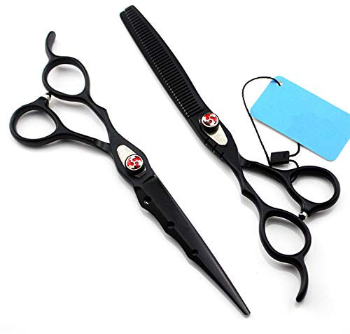 PUFAHAU Professionelle Haarschneideschere, 7 Zoll, japanischer Stahl, für Linkshänder, Schneideschere, Friseurschere, Effilierschere, Friseurschere(Set)