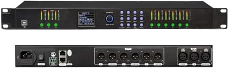 Procesador De Audio Digital De Escenario Profesional, Ecualizador Automático De 32 Bits Y 16 Bandas Con Salida De Entrada AES, Audio De Altavoz FIR(3 IN 6 OUT)