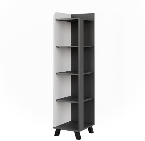Vicco Badregal Karen, Anthrazit/Weiß, 30 x 128 cm | mit Fächern, zur Aufbewahrung von Badutensilien und kombinierbar