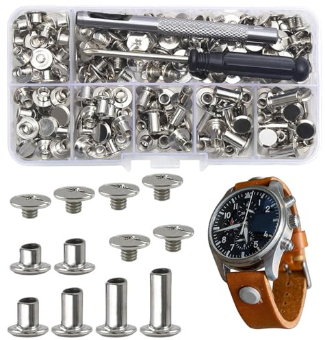 Chicago-Schrauben für Leder, Chicago-Schrauben, Ledernieten, handgefertigte Lederhandwerksschrauben für Kleidung, Jacken, Gürtel, Taschen, Schuhe, Geldbörsen, Reparaturen