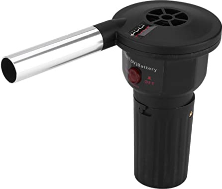 Riuulity BBQ Fan Grill Blower, Portable Battery Powered Air Blower for Outdoor Camping Picnic Charcoal Grill, Great for Starting Fires Quickly and Easily