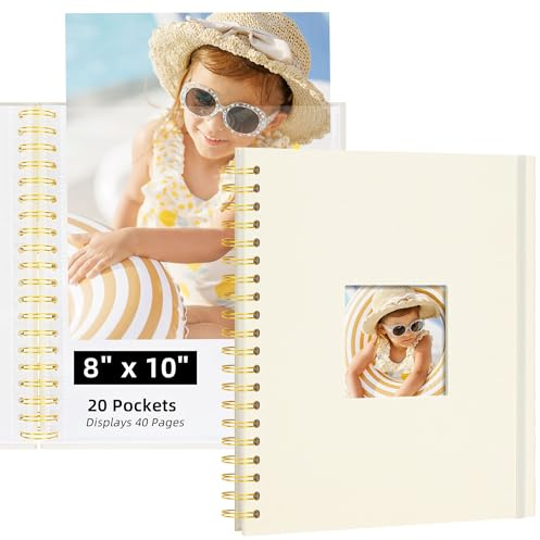 Remowith 8x10 Photo Album 20 Pockets Linen Cover Kids Artwork Beige | DIY cover window, Acid free sleeves, School photos, Kids artwork, Certificates, Memory keepsake