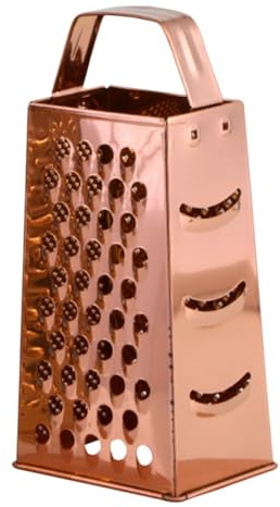 TOYANDONA Edelstahl Vierkantreibe Multifunktional Käse Gemüse Obst Reibe Küchenhelfer Rostfrei Sicher für Zuhause und Hobbyköche Rosa Gold Griff