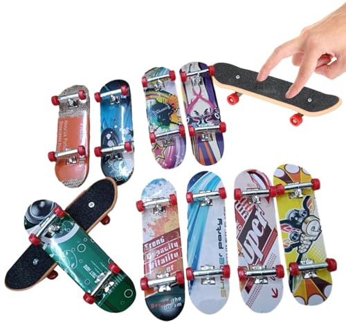 Genérico Finger-Skateboard-Set: Mini-Oszillierende Fingerbretter mit zufälligen Farben, Spielzeug-Kollektion für Skateboards mit der Spitze, praktisch und Tricks, pädagogisches Spielzeug mit