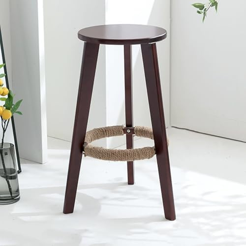 Tabourets de bar modernes dos nu 66 cm et 76 cm, chaises rondes empilables pour cuisine, bistrot, jardin, finition noyer, idéal pour la maison, les repas et les divertissements
