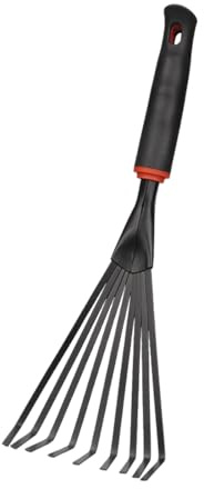 Mini râteau manuel de 12,7 cm avec 9 dents en acier flexibles pour ameublir le sol, désherber et enlever les débris, prise en main ergonomique, idéal pour la plantation en pot, les jardins intérieurs