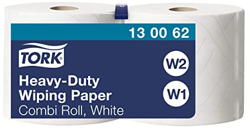 Tork Extra Starke Mehrzweck-Papierwischtücher W1/2, 2 × 500 Blatt, 130062 | Weiß