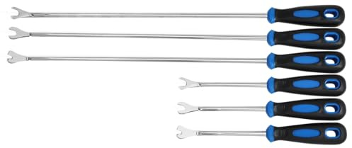 SW-Stahl 94885L Verkleidungsclip Lösewerkzeug-Satz, 6-teilig, Universal | Premium Innenraum-Verkleidungslöser - 15 Grad abgewinkelt - Hebelwerkzeug in 4, 8, 10 mm - Längen 235 und 495 mm