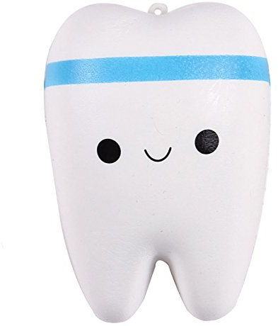 Anboor Squishies Zahn Langsam Steigend Squeeze Spielzeug Antistress Squishies Slow Rising Spielzeug Kawaii für Kinder Erwachsene (Farben zufällig, 1 Stück)