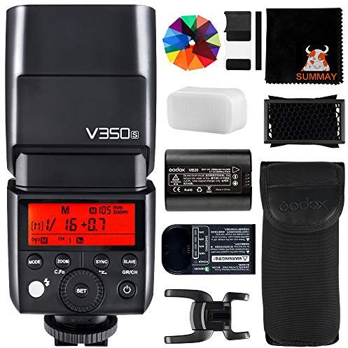 GODOX V350S TTL Flash 1/8000s High Speed Sync Camera Flash with Rechargeable Battery for Sony Camera A7RIII A7RII A7R A77II A7III RX10 A9 A58 A99 A6500 ILCE6000L (V350-S)