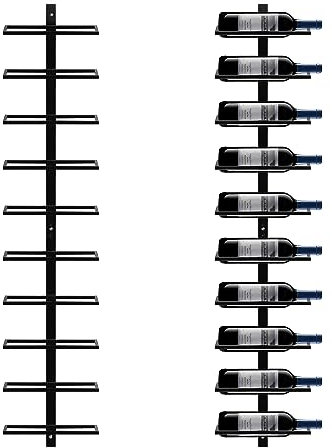 Yaheetech Porte Bouteille Mural Métalique Étagère à Vin pour 10 Bouteilles Cave Resto Maison 126cm Noir