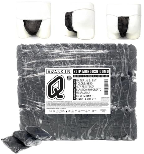 AQASKIN - 400pz. Slip Uomo Monouso Estetica Professionale - SCONTI QUANTITÀ - Slip Spa, Estetica, Mutanda Uomini USA e Getta per Centro Benessere, Massaggi (Quantità 400pz)