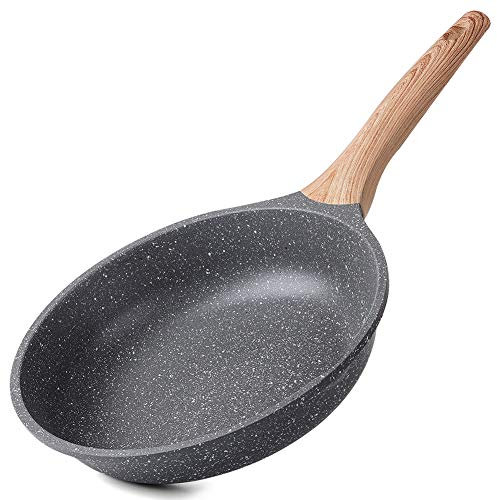 ZUOFENG Poêle à Frire Antiadhésive 20CM, Casseroles en Pierre, Revêtement de Granit, Poêle à Omelette Casseroles. (Gris, 20CM)