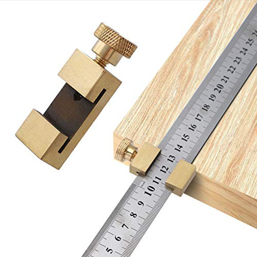 SUSHOP Acero Inoxidable Tratamiento de la Madera Regla Regla Posicionamiento de Molde de Madera Line Localizador Regla de Acero con Carpintero Scriber gramil Herramienta 33cm Escuadra combinada