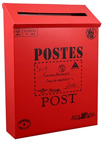 NUOBESTY Vintage Briefkasten Metall Retro Postkasten Wandmontage Mit Großem Stauraum Für Briefe Zeitungen Und Zeitschriften Praktische Aufbewahrung Für Zuhause Garten Und Büro Dekoration