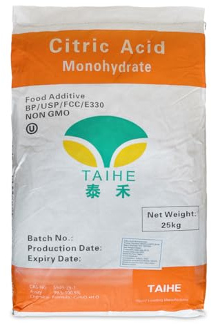 25 kg Zitronensäure in Pulver, Monohydrat, Lebensmittelqualität E330, Entkalker, Reiniger, Citronensäure