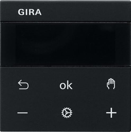 GIRA Raumtemperaturregler Display System 5393005 Schwarz matt, Aluminium, 21 x 16 cm