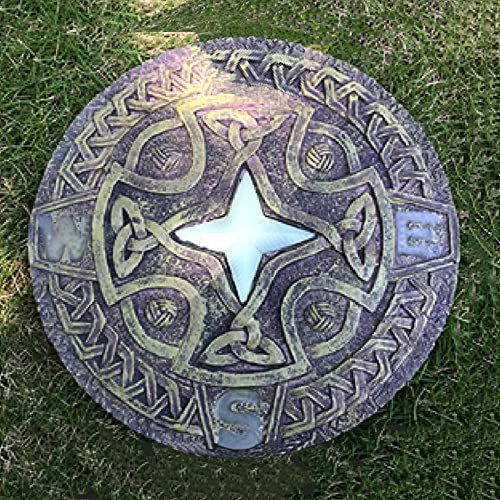 LONG-L Sonnengesicht Trittsteine-Tritt-Steine Beton Für Den Garten Tretsteine Dekosteine Deko，Zierstein Dekostein,Garten-DekoTrittstein Stepstone Rund,D