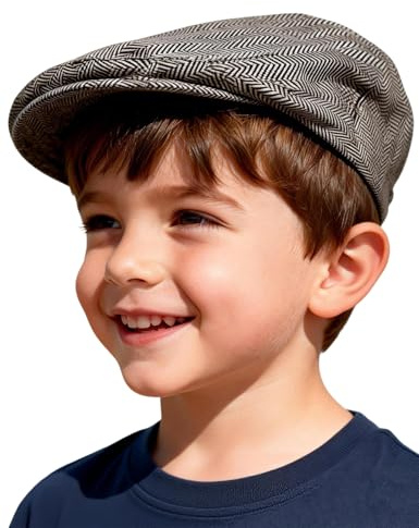 mintgreen Gorra Newsboy Niño Recién Nacido Boina Tweed, Marrón, 1-2 años