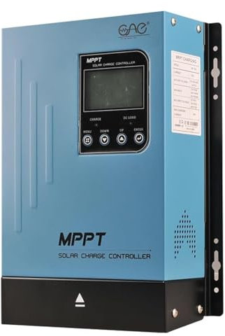 MPPT Solar-Laderegler, 60 A, 12 V, 24 V, 48 V, Autobatterie-Regler, Solarmodul, max. 150 V Eingang für Lithium-, versiegelte, Gel- und überflutete Batterien (blau)