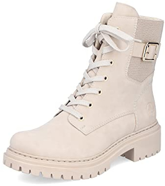 Rieker Botines de mujer con cordones 72631, botines de mujer, Beige 63, 37 EU