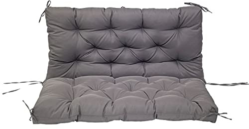 UVCMDUI Sitzauflage für Bänke, Wasserdicht Gartenbank Auflage, Hollywoodschaukel Auflagen fur Outdoor und Indoor,Grau,150x100x10cm
