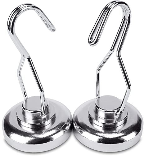 Sensei 2 pezzi Magnete al neodimio con gancio girevole Ø36 x H64 mm, gancio magnetico extra forte Capacità di carico 45 kg