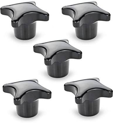 Ganter Normelemente | Mango en cruz de plástico | con casquillo de acero galvanizado | DIN 6335-KU-40-M8-K | rosca M8 | 5 unidades