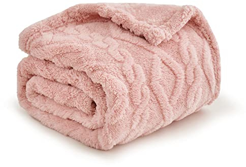 MIULEE Hundedecke 40x60 cm Kuscheldecke Hunde Weiche Decken Katzen Fleecedecke Waschbare Schlafunterlage Geeignet für Hunde, Katzen, Meerschweinchen und andere Tiere Rosa
