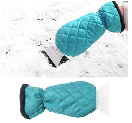 CGEAMDY Grattoir à Glace avec Gant, Gratte Glace Gant Voiture, Raclette Givre Robuste pour Dégivrer Les Pare-Brise Et Les Vitres De Voiture, Grattoir à Glace Contre Le Givre pour Voiture(Bleu Ciel)