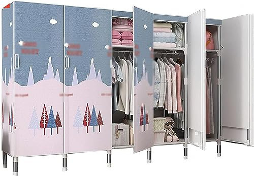 CENAP Faltschrank mit Reißverschluss Stoffschrank Kleiderschrank mit Kleiderstange, Fächern und Seitentasche - Camping Steckschrank Textil Garderobe，Geeignet für Schlafzimmer und Wohnzimmer