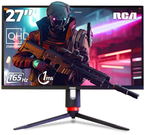RCA 27 Evolution Select QHD Gaming Monitor | 165Hz, 2560 x 1440p, Adaptive Refresh Technology with 1ms Response, HDR10, Ultra Wide Game View - RGB Backlighting & Adjustable Stand | M27SG134F