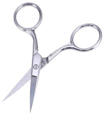 minkissy Schere Augenbrauen aus Edelstahl mit Gebogenen Spitzen Rostresistent und Präzise für Augenbrauen und Nasenhaare für Tägliche Pflege