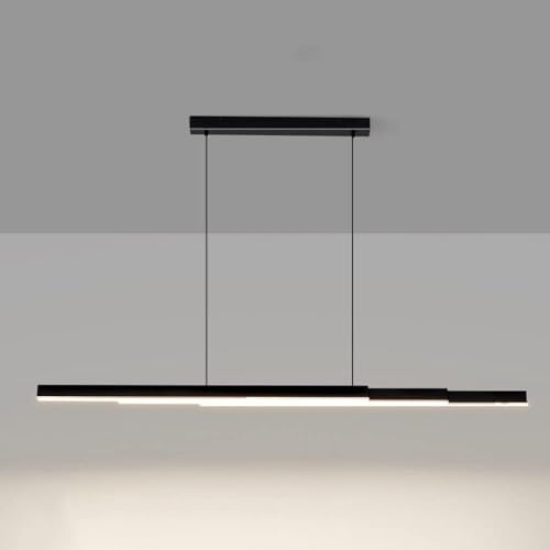 Lámpara colgante Lámpara colgante de metal negro Lámpara colgante de techo regulable tricolor LED Lámpara colgante moderna para el hogar Mesa de comedor Lámpara suspendida Sencillez Oficina Sala de