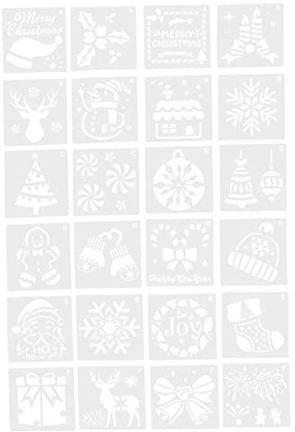 Operitacx Malschablonen 24St Schablone DIY- Weihnachtshandwerk bookmarks lesezeichen Weihnachts weihnachtsmalerei vorlage hohl Kunsthandwerk Vorlagenlineal Kind Plastik