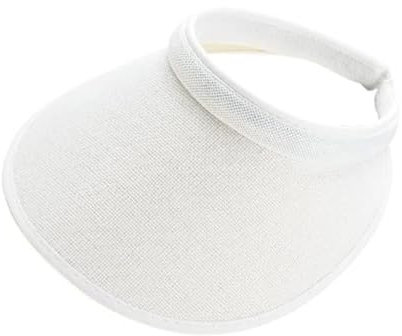 Chyuxinda Sonne Visoren Breitkrempig Sonnenhut Golf Tenniskappe mit Sonnenblende Baseball Kappe Einstellbar Schirmmütze für Damen Herren (DE/NL/SE/PL, Alphanumerisch, Einheitsgröße, Weiß)