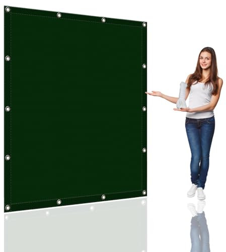 Voile d'ombrage Imperméable Rectangulaire 1.4 x 1.5 m UV Protection avec Oeillets Tissu Polyester Multi Couleur et Taille Bâche dombrages pour Terrasse Extérieur La Lawn, Vert Foncé