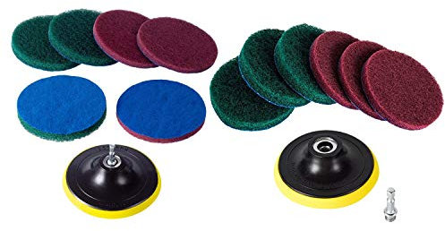 Fcuajdkq 2 Set Drill Power Brush Tile Scrubber Scouring Pads Cleaning Kit, Heavy Duty Household Cleaning Tool - 5 Inch & 4 Inch