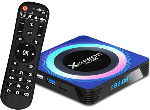 Android 13.0 TV Box,Dulmssxy TV Box with 4GB RAM 64GB ROM RK3528 Quad-Core 64bit Cortex-A53 Mali 450 MP2 GPU Support 2.4/5.0GHz WiFi BT5.0 10/100M Ethernet 8K 3D DLNA USB3.0 HDMI 2.0 H.265