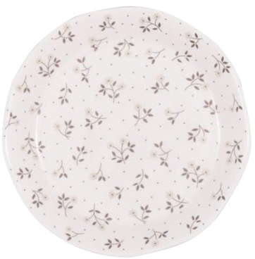 GreenGate Teller Elements Eileen Weiß Grau mit Blumen 20 cm Kuchenteller