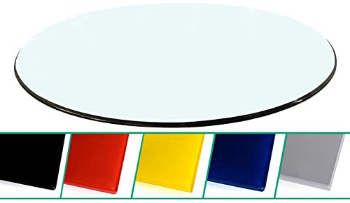 Mesa de comedor redonda de cristal de repuesto de 91 cm para mesa de patio con tocadiscos Lazy Susan con borde de arco pulido para mayor durabilidad